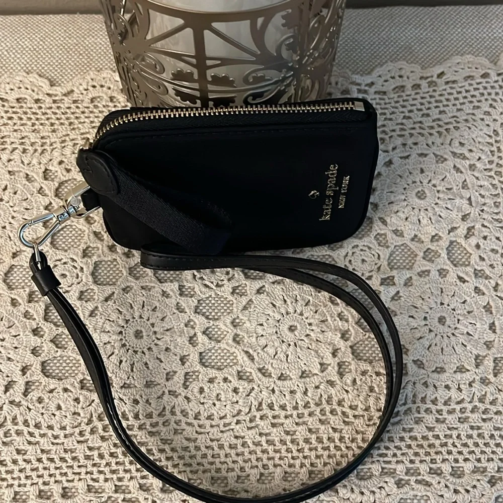 NWT-Kate Spade Chelsea Black Card Case Lanyard ID Multi Zip Card Case - Picture 6 of 9